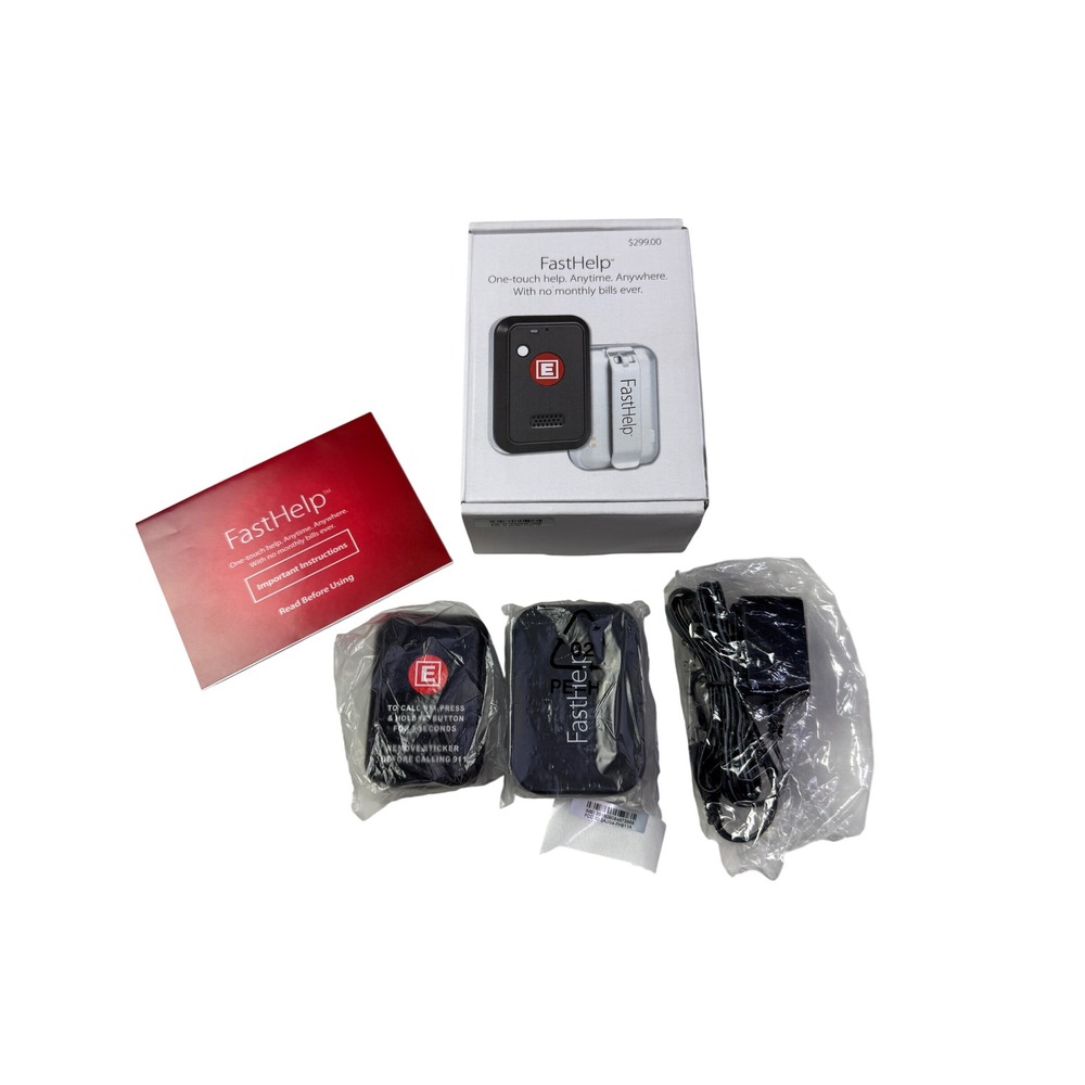 FastHelp Medical Alert Device Emergency 911 Button No Monthly Fees Black FH011A